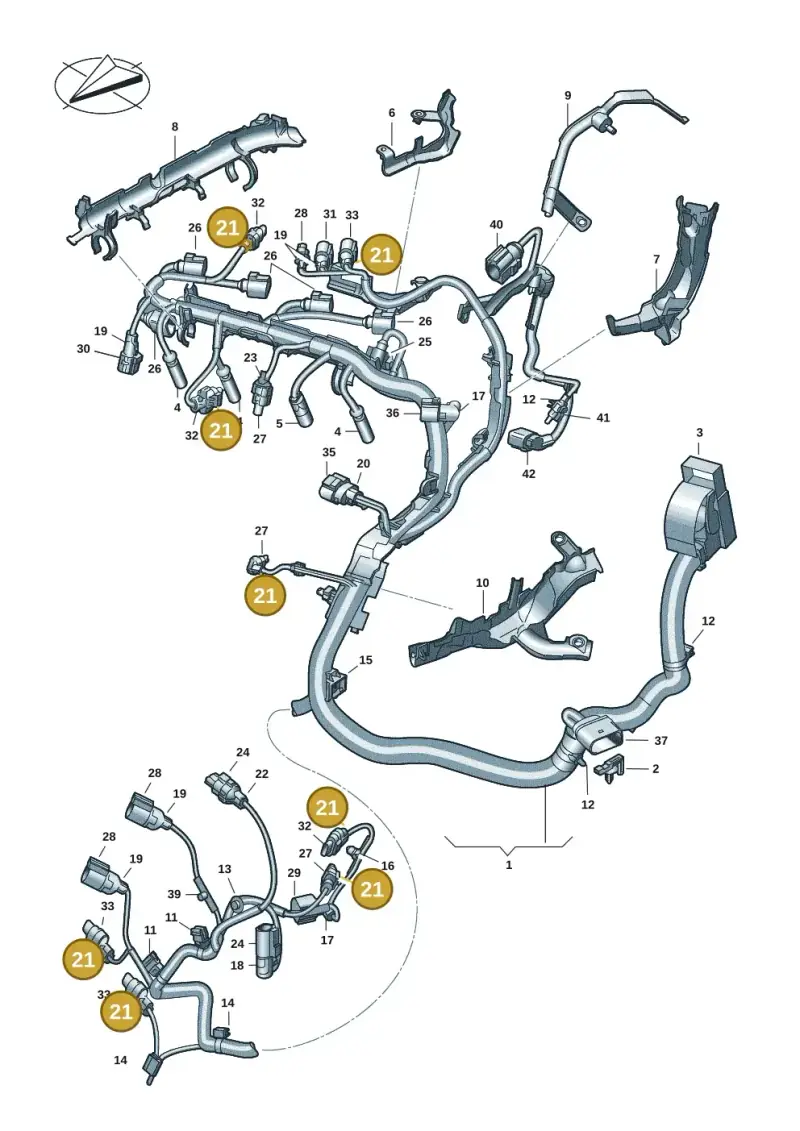 4G0971921 — Volkswagen Multivan (2021-) diagram 7t0971280, position 21