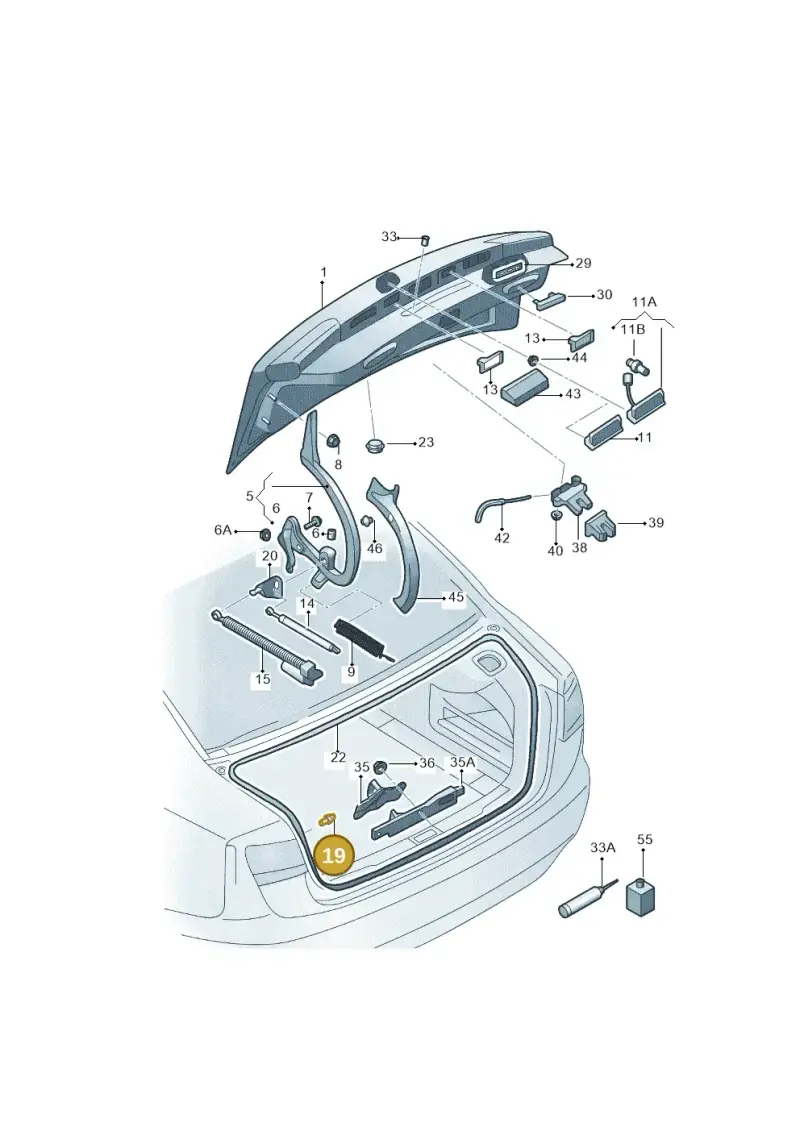 4G8827439A — Volkswagen Phideon (2016-2023) diagram 251827000, position 19