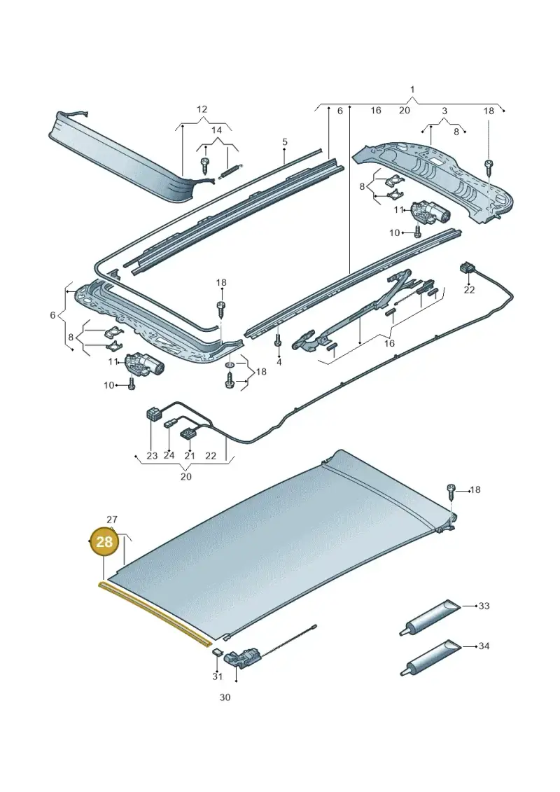 4G9877355 — Volkswagen Golf 2.0 (2016-2020) diagram 763877100, position 28