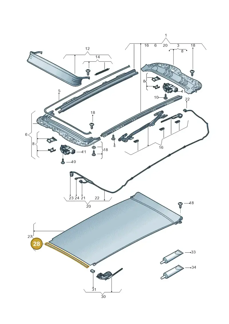 4G9877355 — Volkswagen Golf Estate 1.4 (2014-2017) diagram 796877010, position 28
