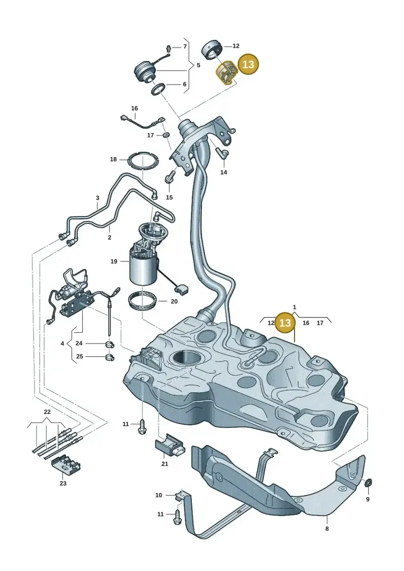 4H0201112A — Volkswagen Golf 2.0 BlueMotion (2019-2024) diagram 5h0201060, position 13