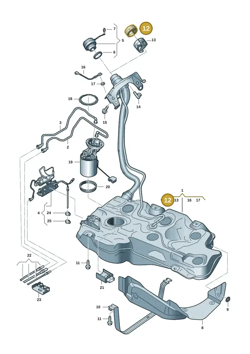 4H0201115A — Volkswagen Golf 2.0 BlueMotion (2019-2024) diagram 5h0201060, position 12