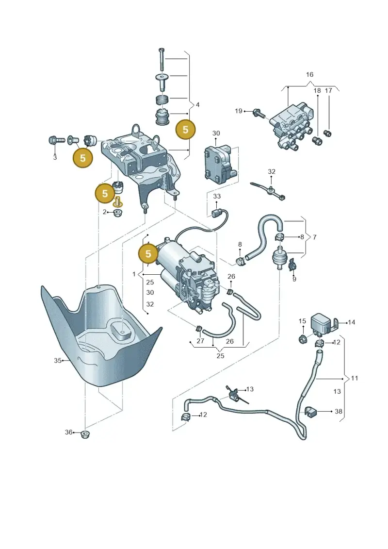 4H0698649 — Volkswagen Touareg (2017-2023) diagram 439616030, position 5
