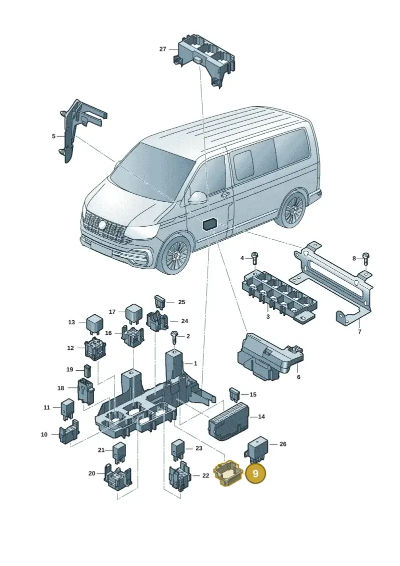 4H0937503B — Volkswagen Transport. multivan (2019-2024) diagram 7ep937010, position 9