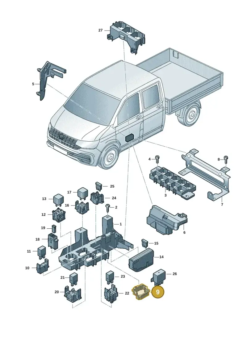 4H0937503B — Volkswagen Single-cab transp. (2019-2024) diagram 7fp937010, position 9