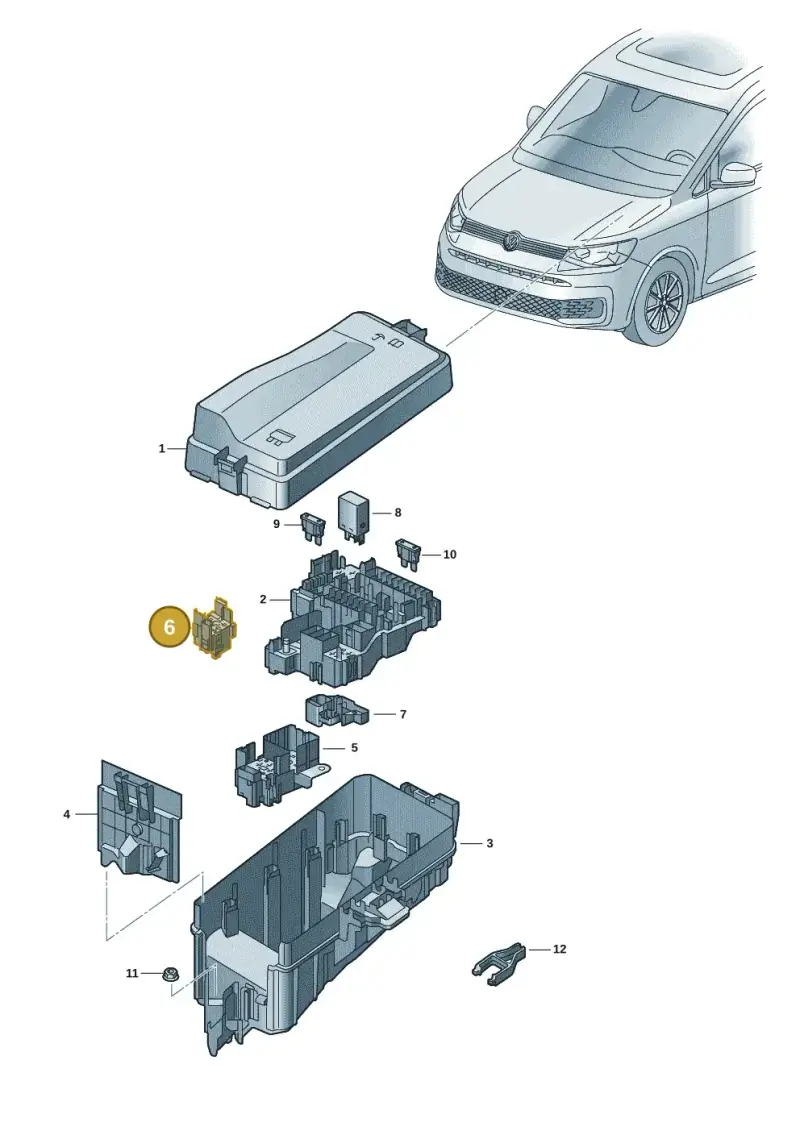 4H0937529 — Volkswagen Caddy Maxi Kombi (2020-2024) diagram 2ka937010, position 6