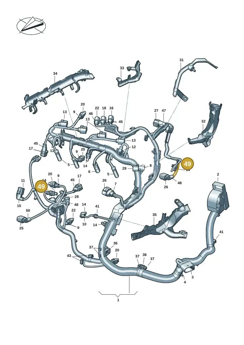 4H0971921 — Volkswagen Caddy Maxi Kombi (2020-2024) diagram 5h0971016, position 49