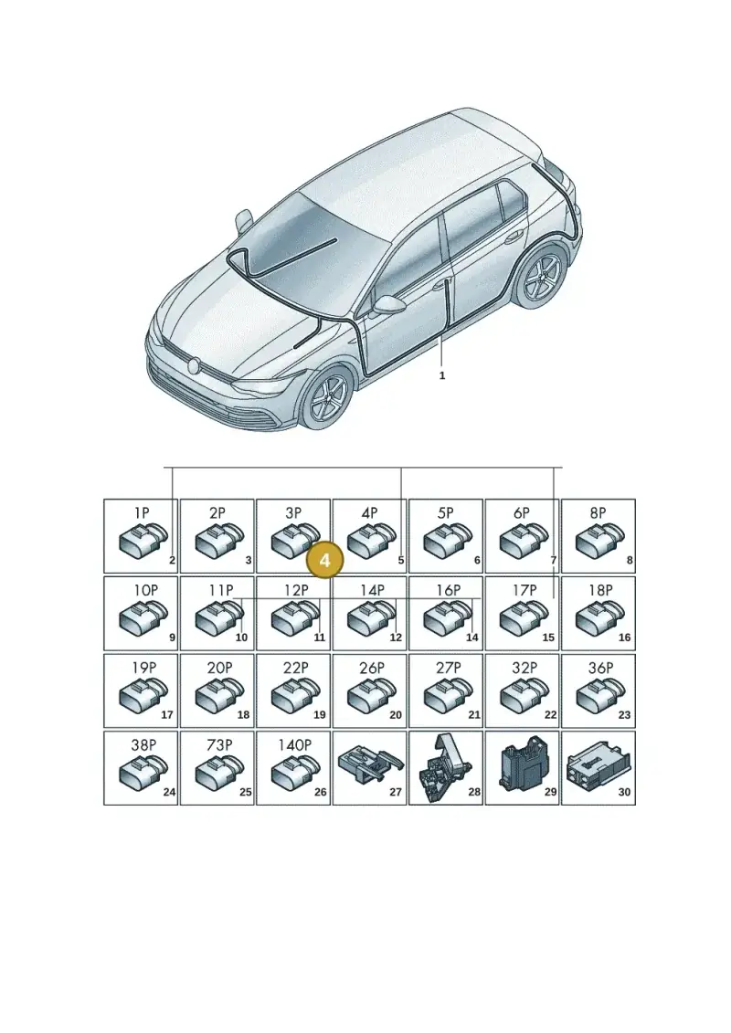 4H0972586 — Volkswagen Golf 2.0 BlueMotion (2019-2024) diagram 5h0971090, position 4