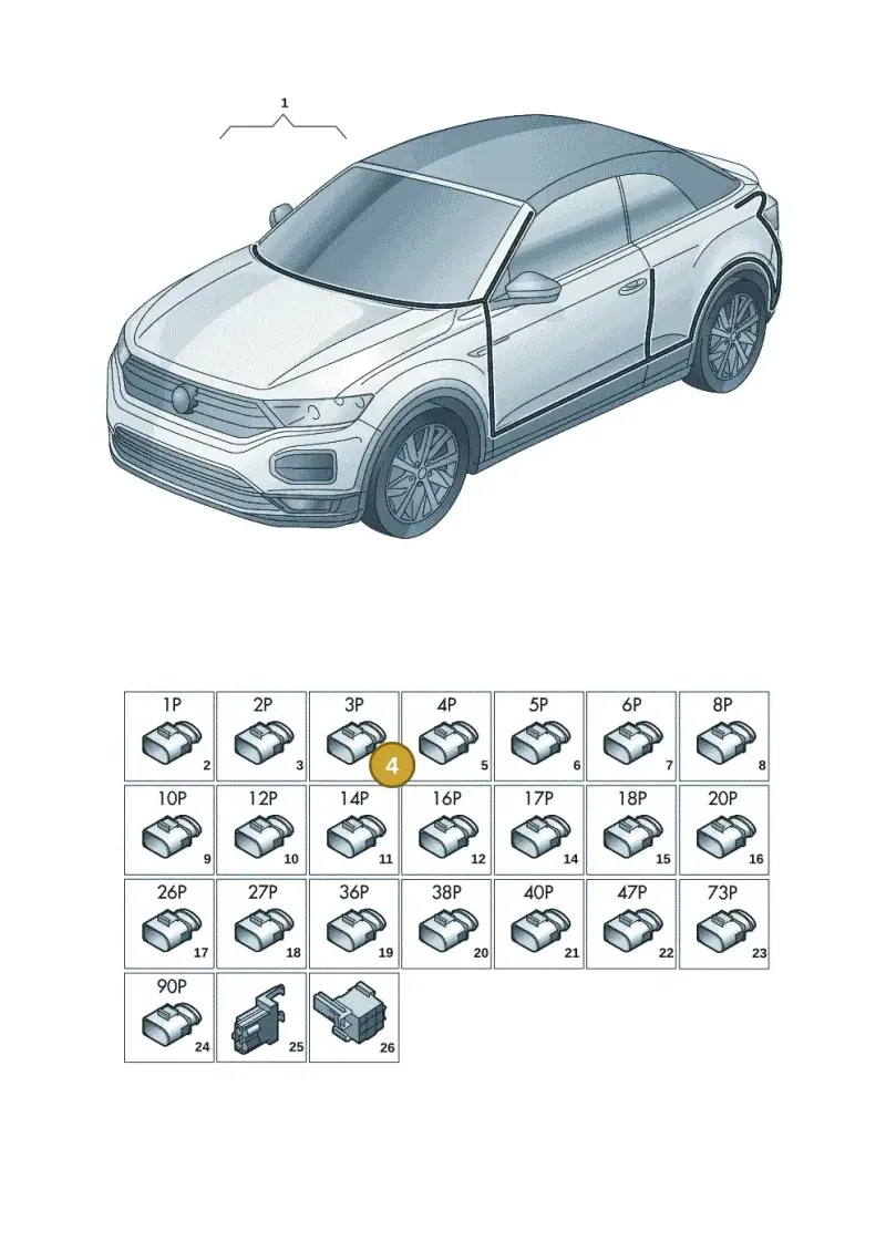 4H0972773 — Volkswagen T-Roc convertible 1.5 (2019-2024) diagram 2gk971081, position 4
