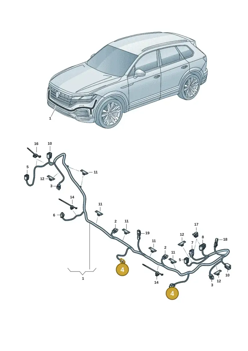 4H0973323 — Volkswagen Touareg (2017-2023) diagram 439971069, position 4