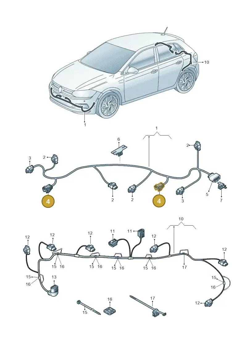 4H0973323 — Volkswagen Polo 1.0 BlueMotion (2017-2024) diagram 837971900, position 4