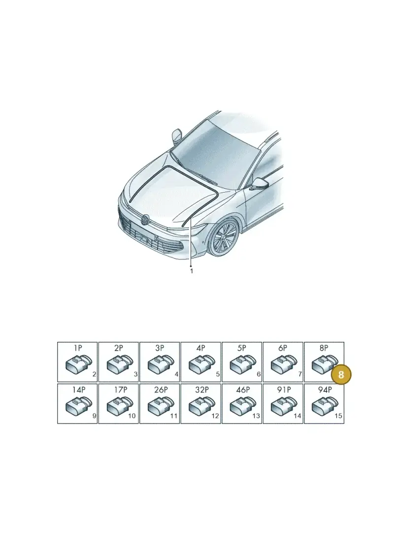 4H0973714 — Volkswagen Passat estate (2023-) diagram 3j0971800, position 8