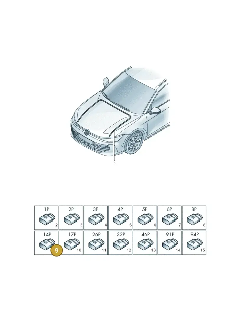 4H0973717 — Volkswagen Passat estate (2023-) diagram 3j0971800, position 9
