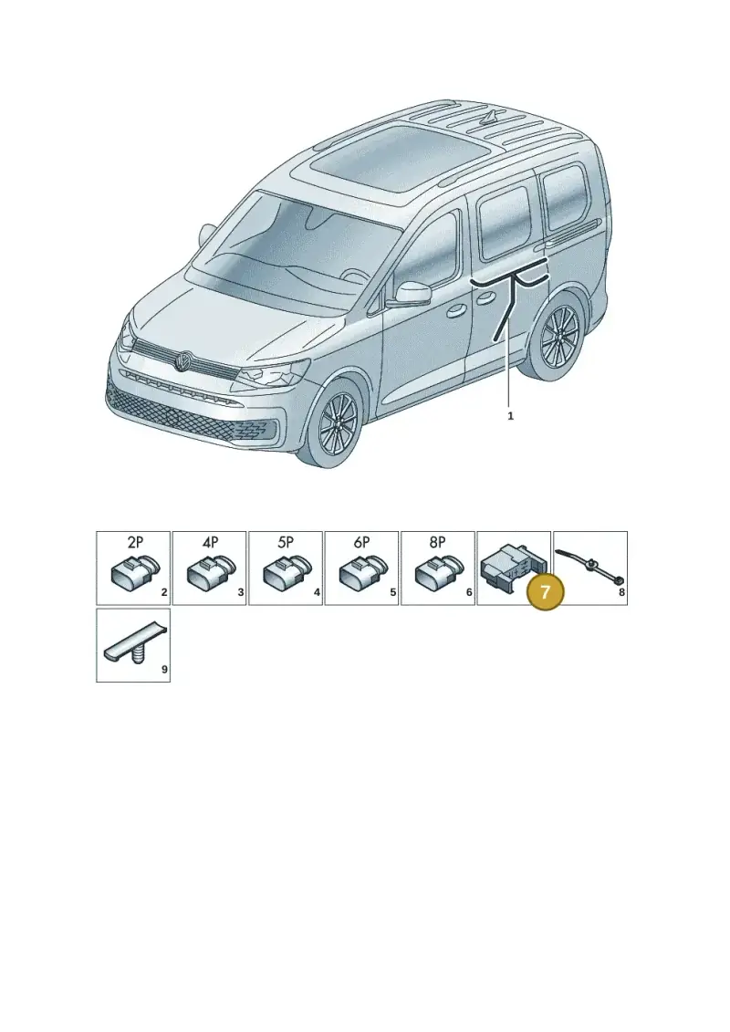 4H1937527 — Volkswagen Caddy Maxi Kombi (2020-2024) diagram 2ka972037, position 7