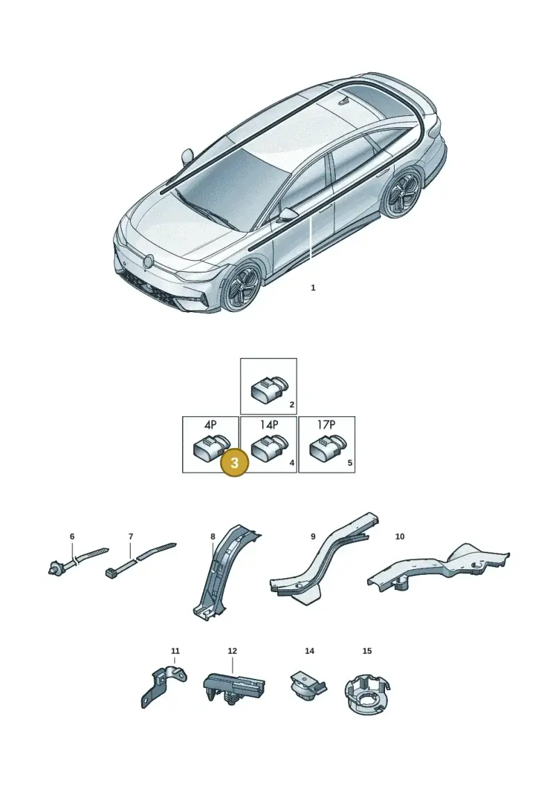 4J0973704 — Volkswagen ID.7 Limousine Pro (2023-) diagram 14b971900, position 3