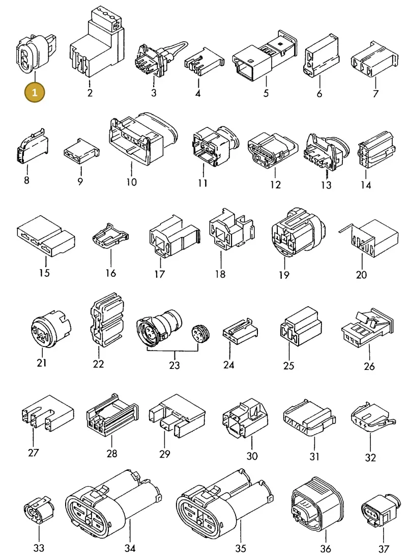 4K0973703A — Volkswagen 1J0 platform diagram 198970300, position 1