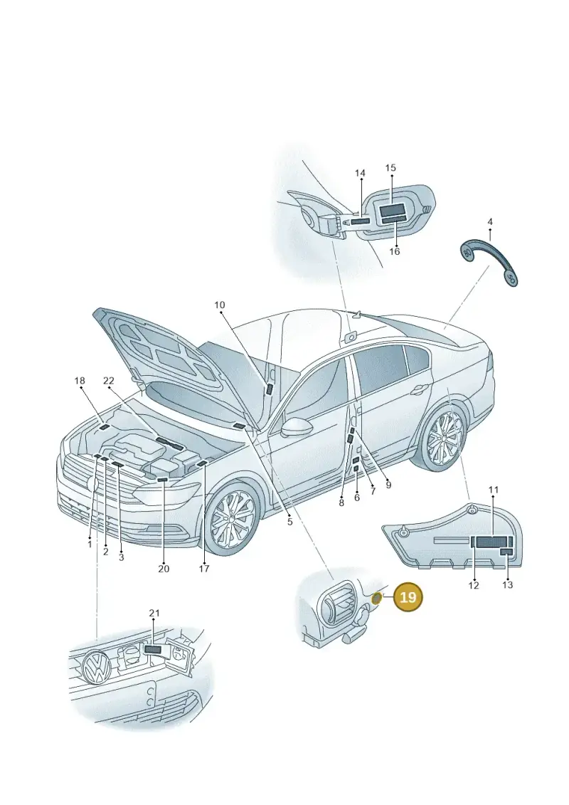 4L0010539 — Volkswagen Passat saloon (2014-2024) diagram 793010000, position 19