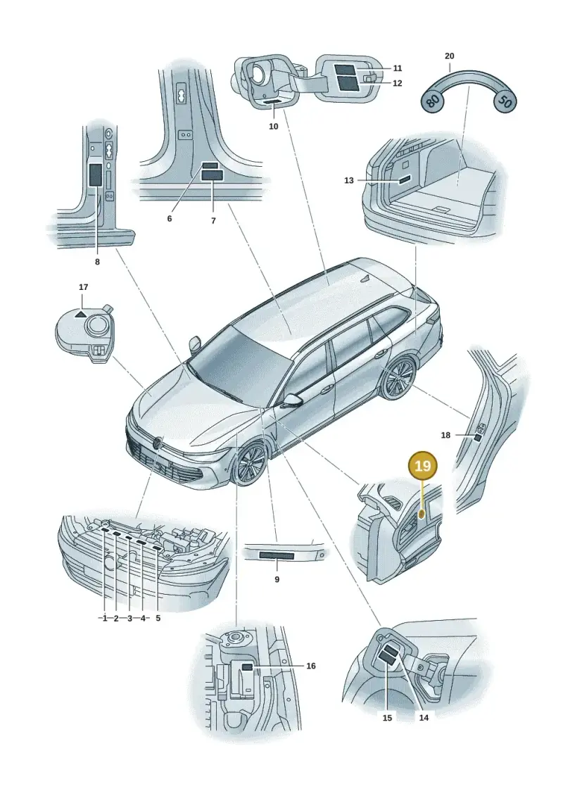 4L0010539 — Volkswagen Passat estate (2023-) diagram 3j0010000, position 19