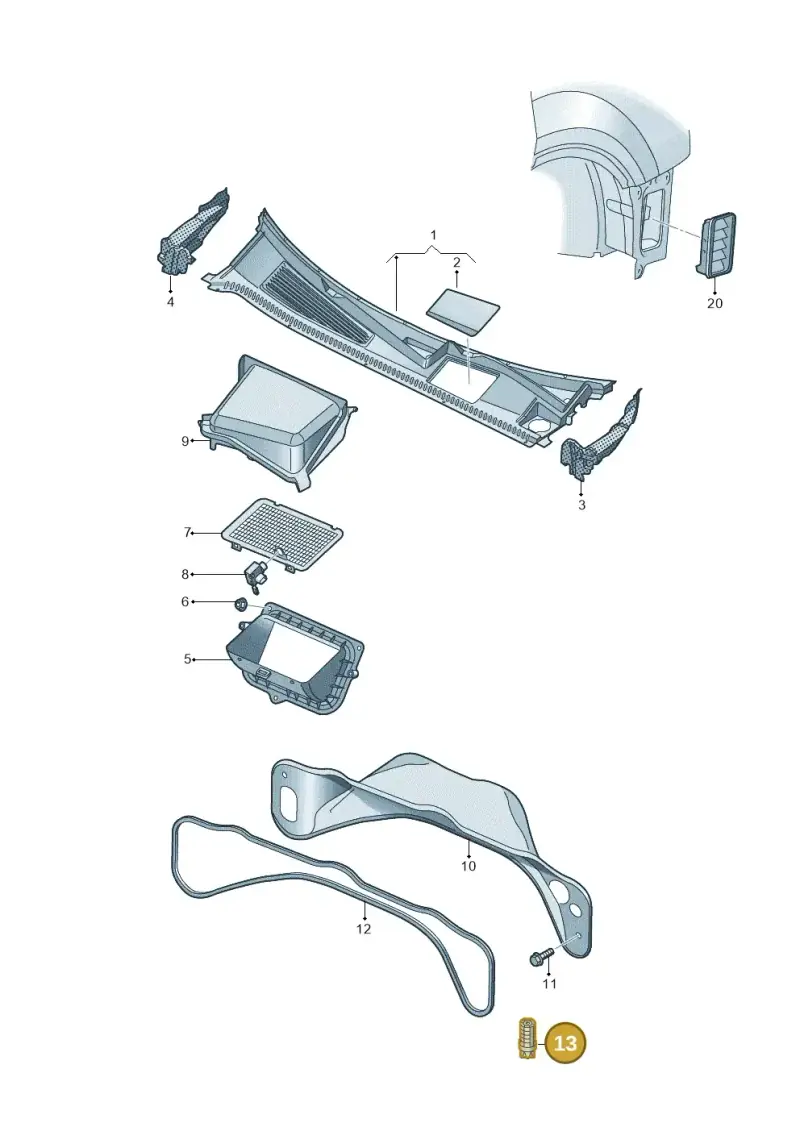 4L0819419 — Volkswagen Touareg (2017-2023) diagram 439819320, position 13
