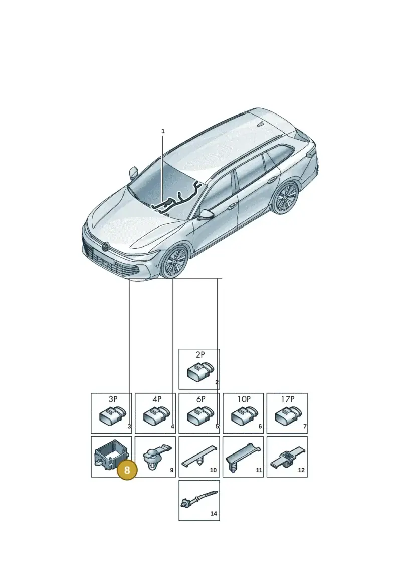 4L0937545A — Volkswagen Passat estate (2023-) diagram 3j0972050, position 8
