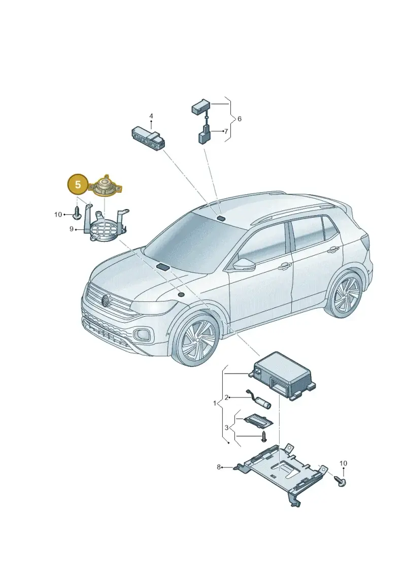 4M0035454C — Volkswagen T-Cross 1,0 (2018-2024) diagram 587035060, position 5
