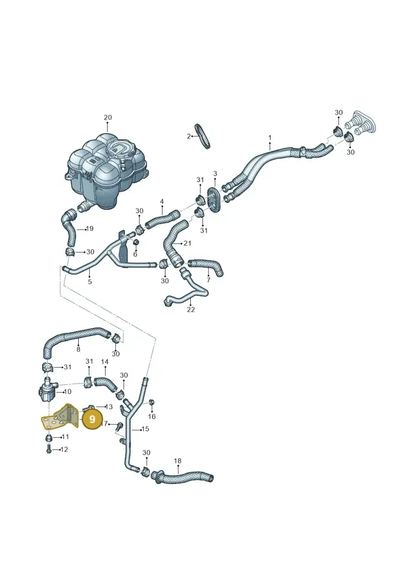 4M0121233DA — Volkswagen Touareg (2017-2023) diagram 439819840, position 9