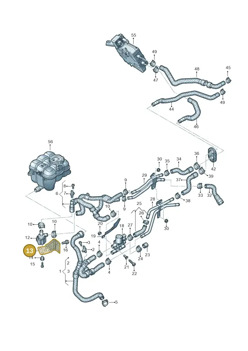 4M0121233DA — Volkswagen Touareg (2017-2023) diagram 439819970, position 13