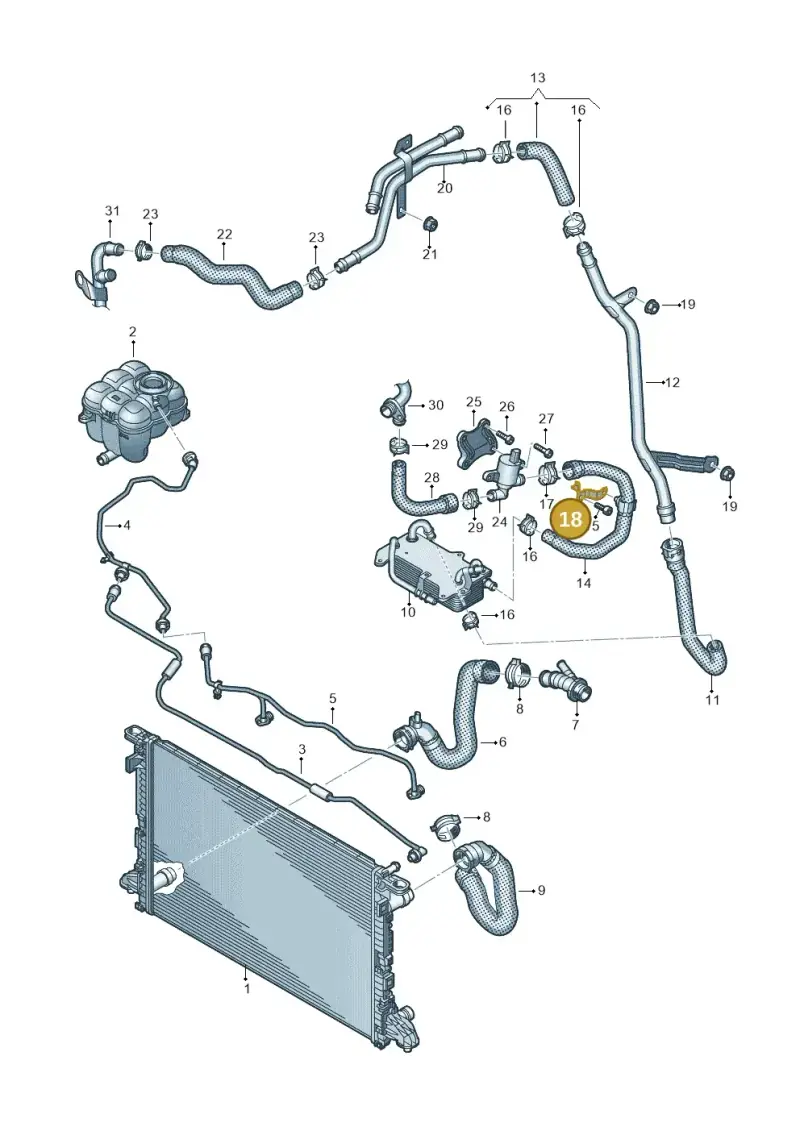 4M0121313BP — Volkswagen Touareg (2017-2023) diagram 439121310, position 18