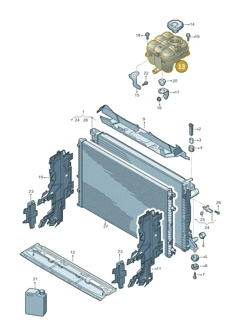 4M0121403G — Volkswagen Touareg (2017-2023) diagram 439122350, position 13