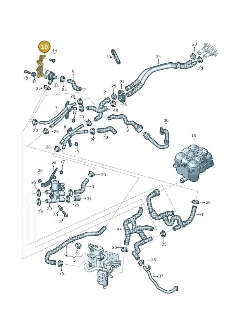 4M0121409A — Volkswagen Touareg (2017-2023) diagram 439819910, position 10