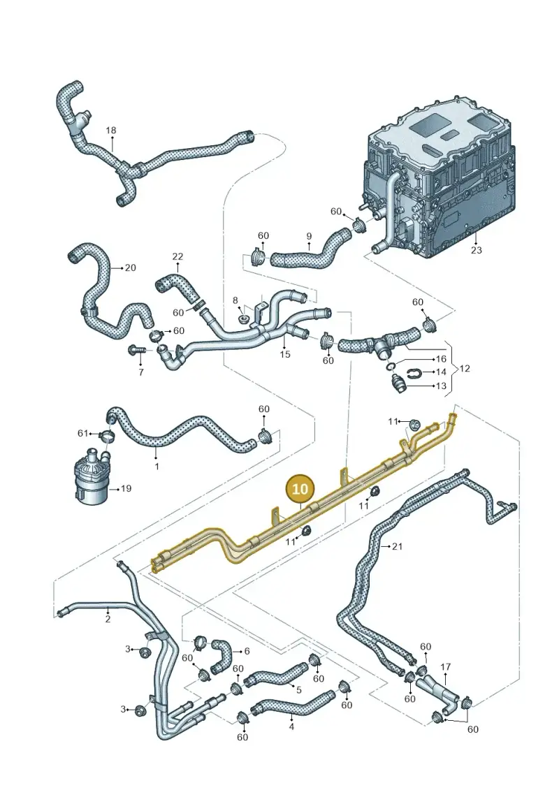 4M0122480B — Volkswagen Touareg (2017-2023) diagram 439121240, position 10