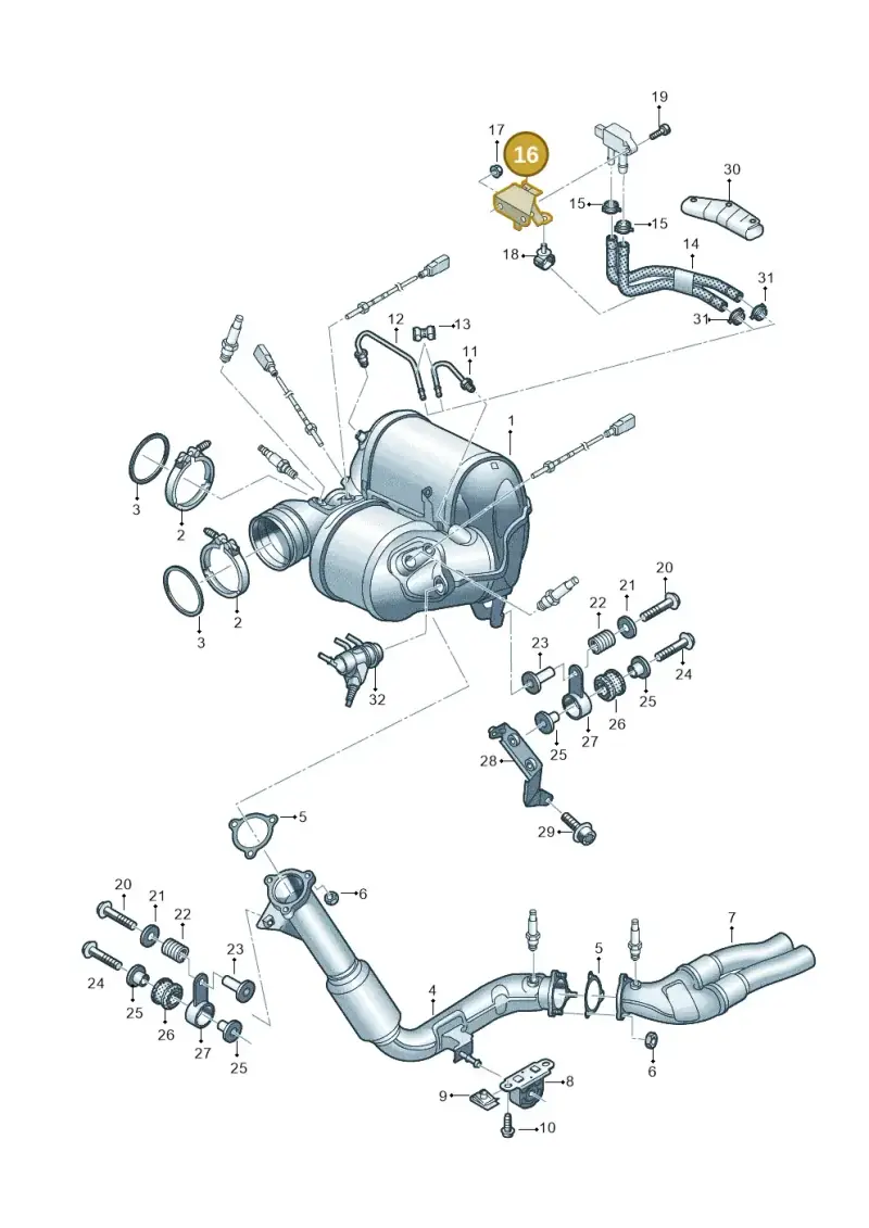 4M0131649H — Volkswagen Touareg (2017-2023) diagram 439253070, position 16