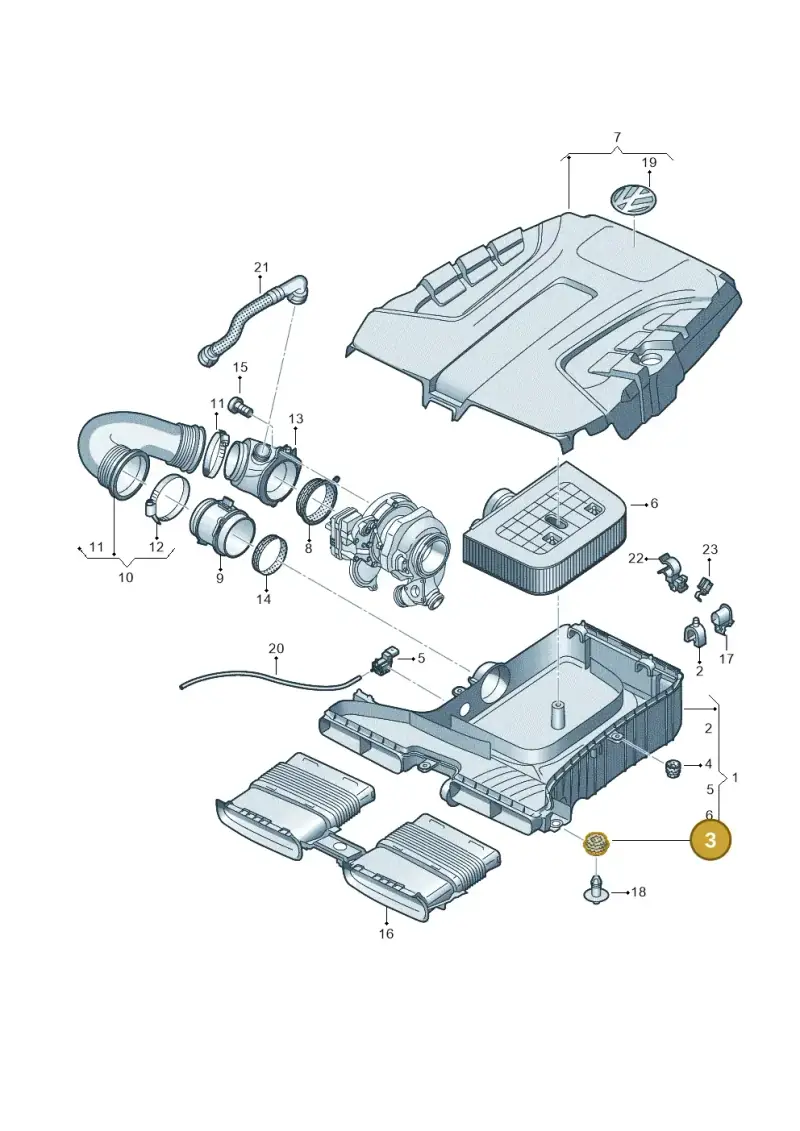 4M0133567B — Volkswagen Touareg (2017-2023) diagram 439129000, position 3