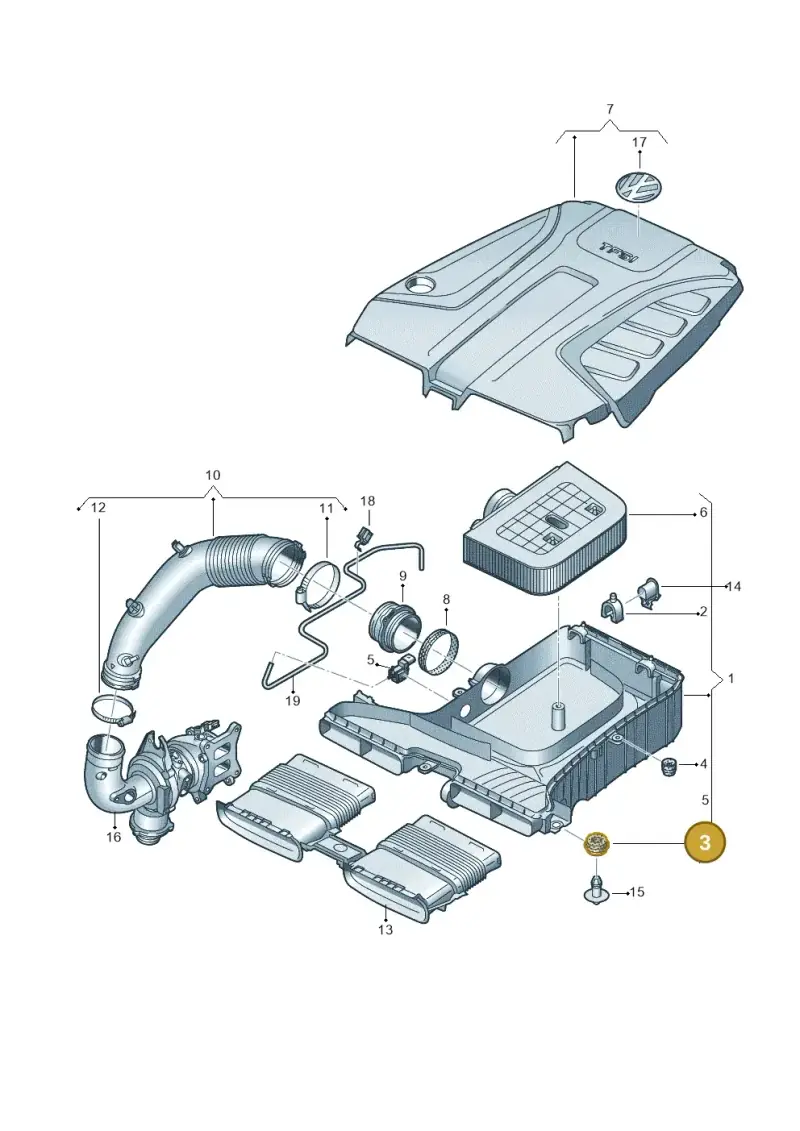 4M0133567B — Volkswagen Touareg (2017-2023) diagram 439129150, position 3