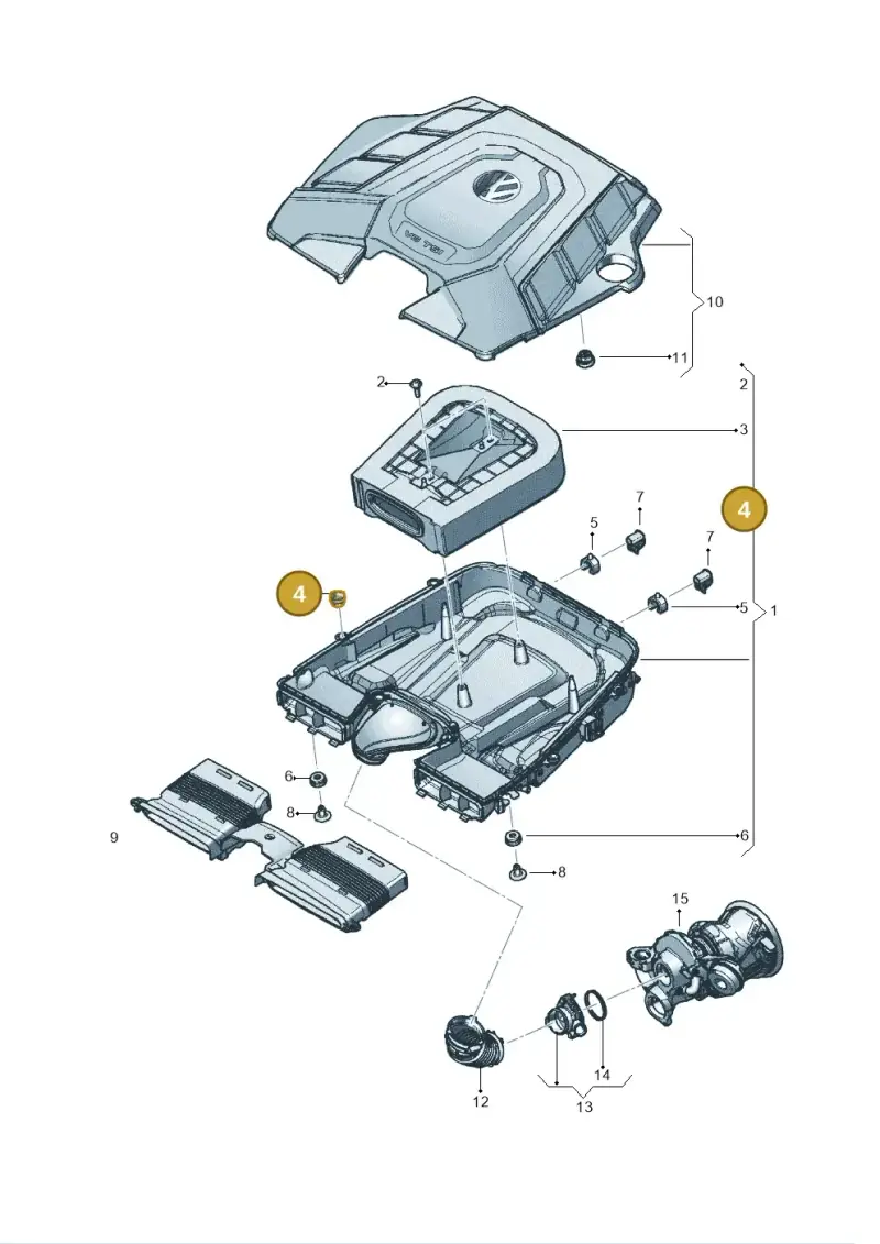 4M0133567C — Volkswagen Touareg (2017-2023) diagram 439129050, position 4