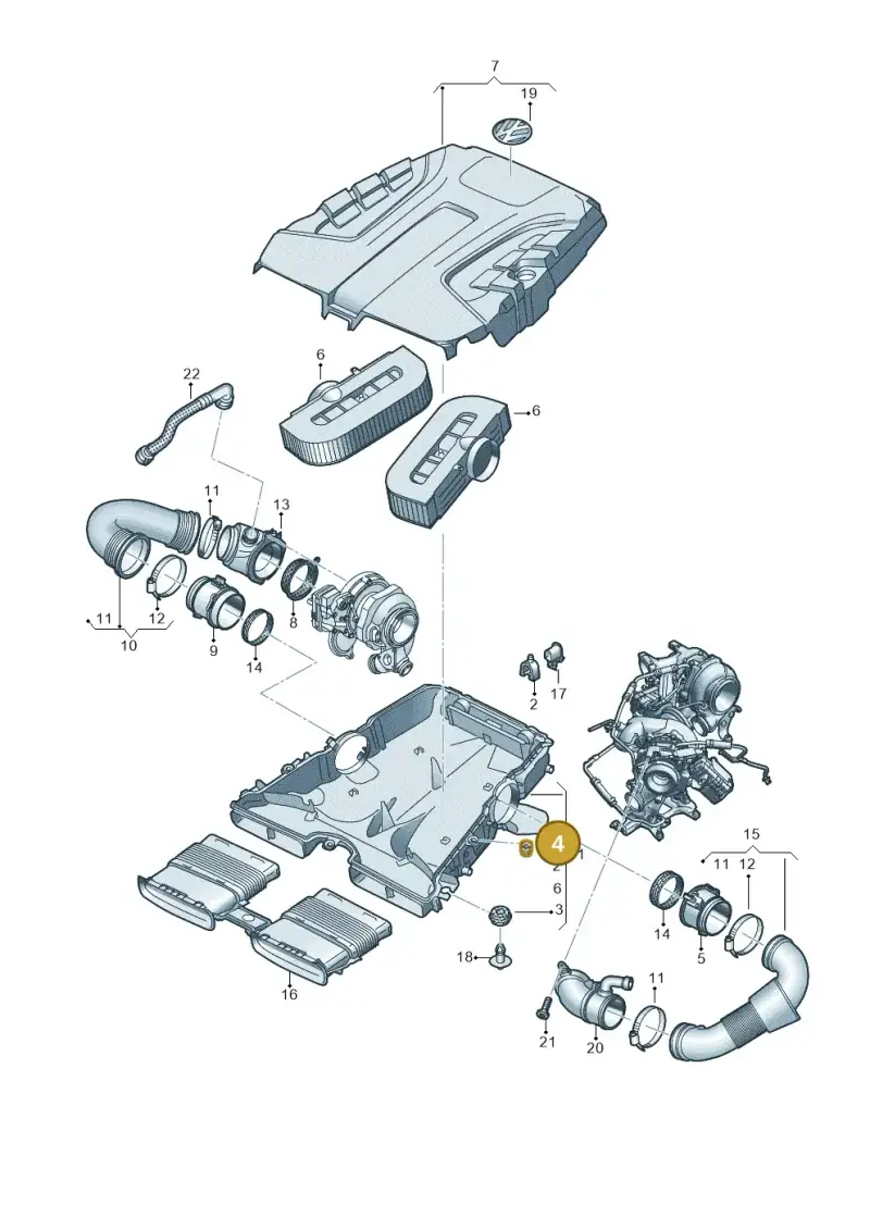 4M0133567C — Volkswagen Touareg (2017-2023) diagram 439129100, position 4