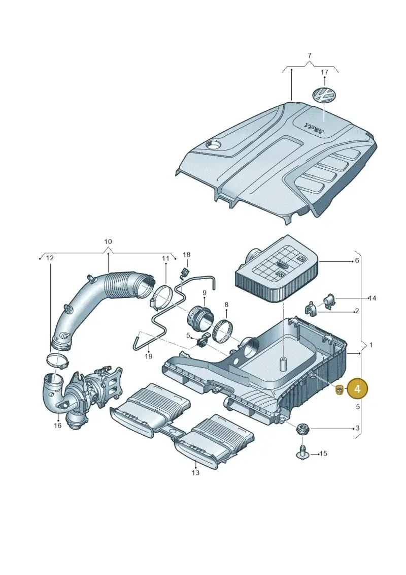 4M0133567C — Volkswagen Touareg (2017-2023) diagram 439129150, position 4