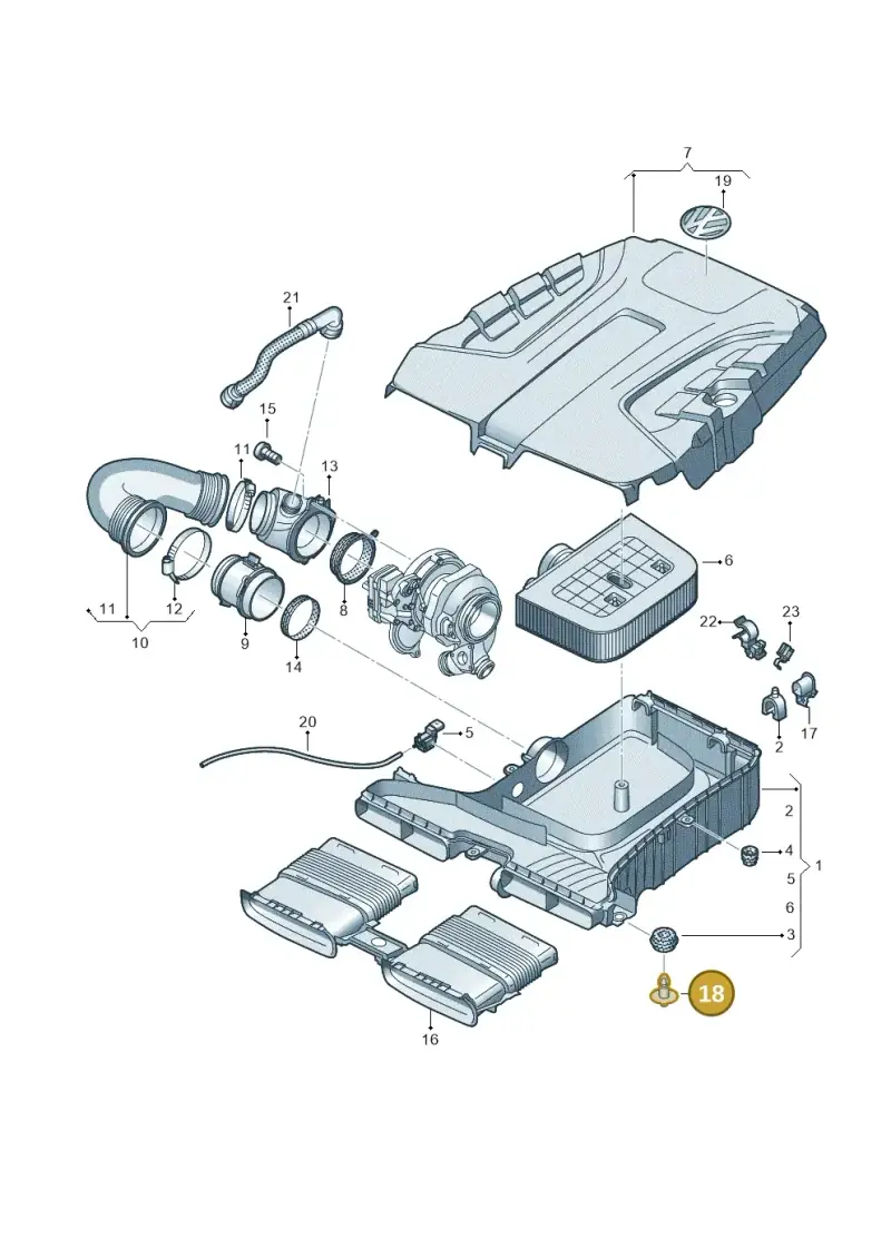4M0133615B — Volkswagen Touareg (2017-2023) diagram 439129000, position 18