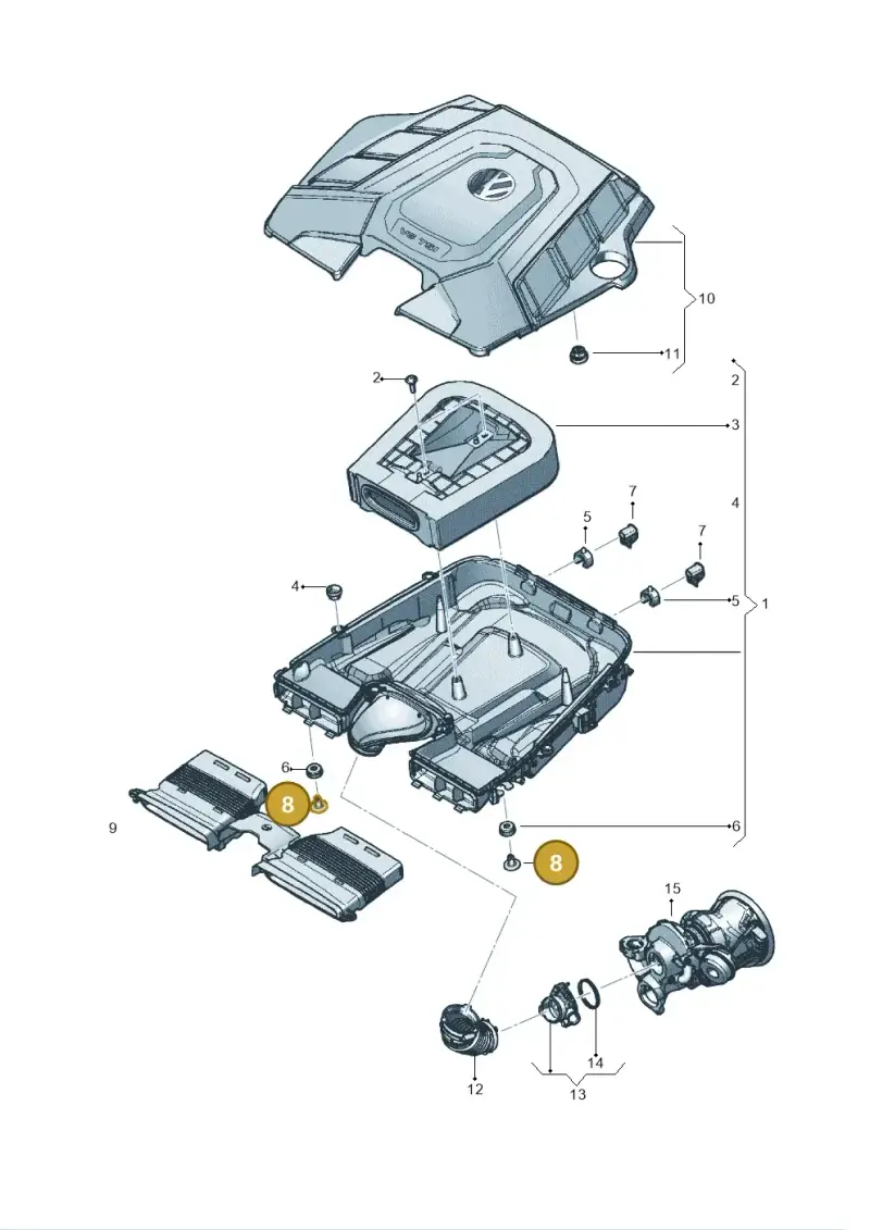 4M0133615B — Volkswagen Touareg (2017-2023) diagram 439129050, position 8