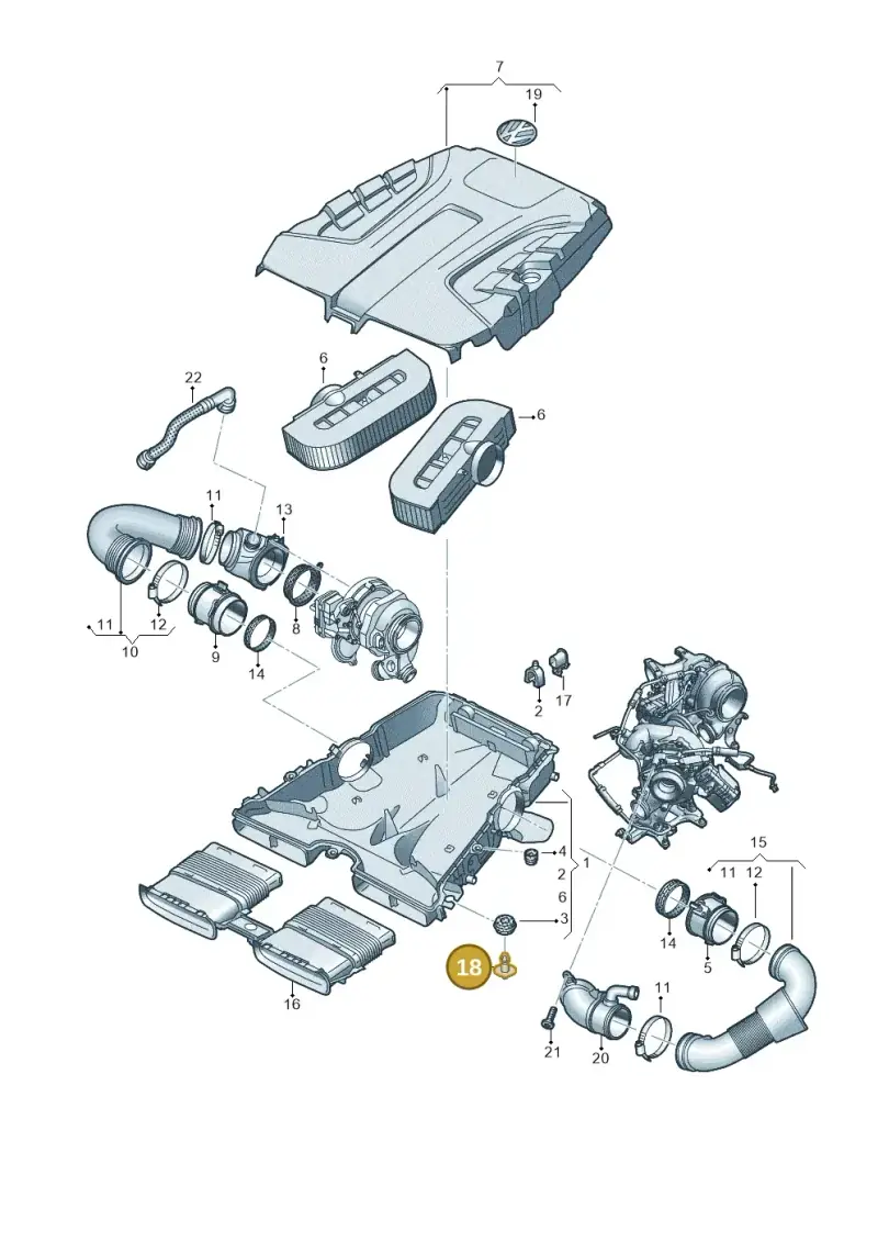 4M0133615B — Volkswagen Touareg (2017-2023) diagram 439129100, position 18