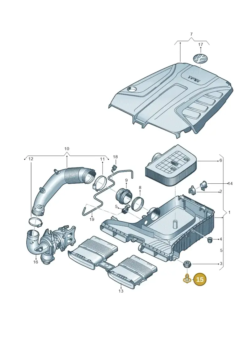 4M0133615B — Volkswagen Touareg (2017-2023) diagram 439129150, position 15