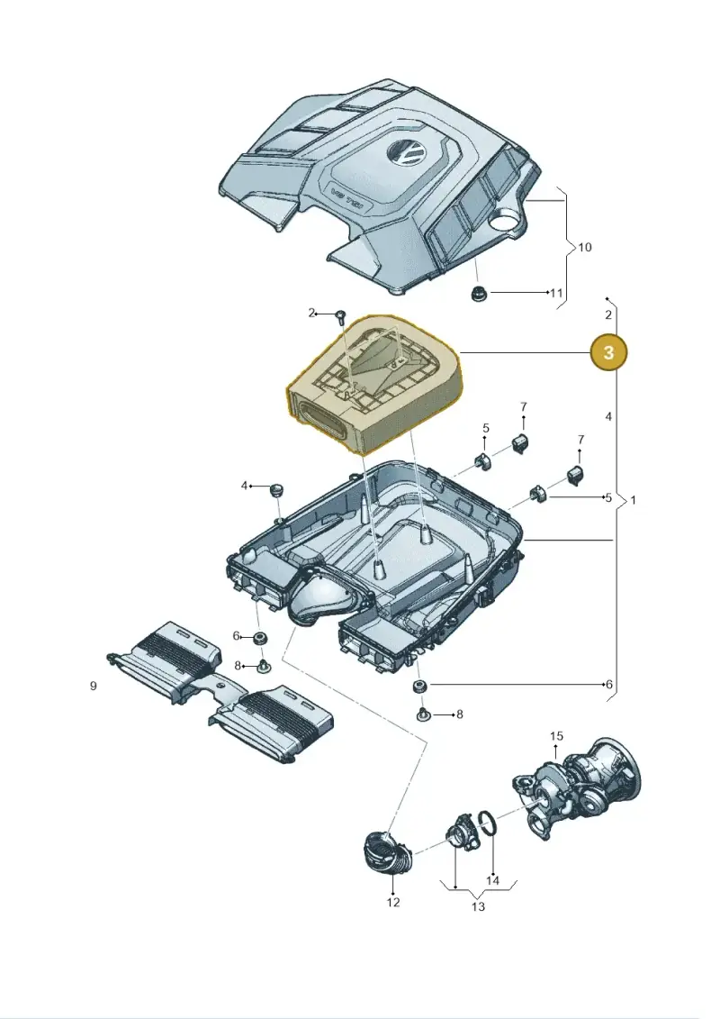 4M0133843E — Volkswagen Touareg (2017-2023) diagram 439129050, position 3