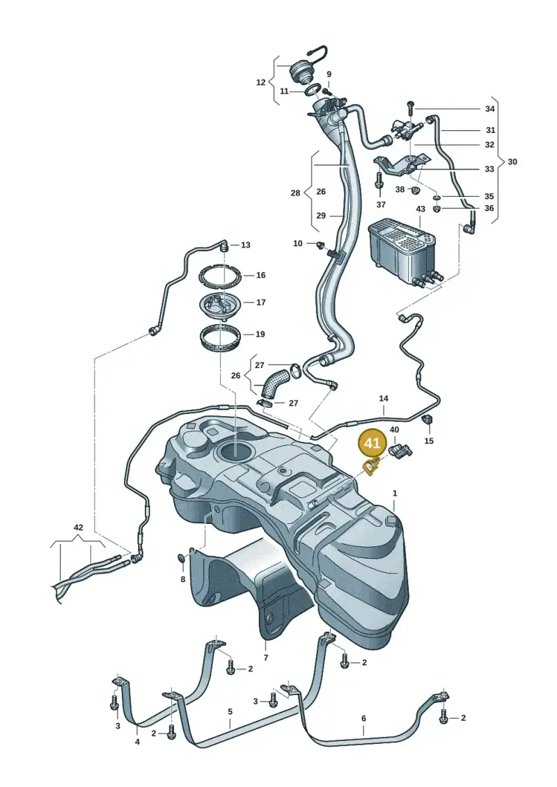 4M0201278A — Volkswagen Touareg (2017-2023) diagram 439201055, position 41