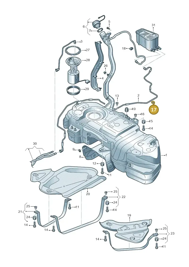 4M0201449N — Volkswagen Touareg (2017-2023) diagram 439201050, position 17