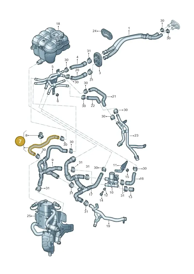 4M0265315E — Volkswagen Touareg (2017-2023) diagram 439819930, position 7