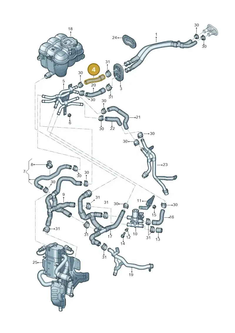 4M0265371B — Volkswagen Touareg (2017-2023) diagram 439819930, position 4