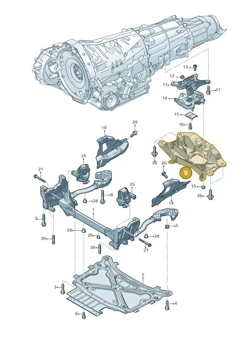 4M0399263P — Volkswagen Touareg (2017-2023) diagram 859399700, position 9