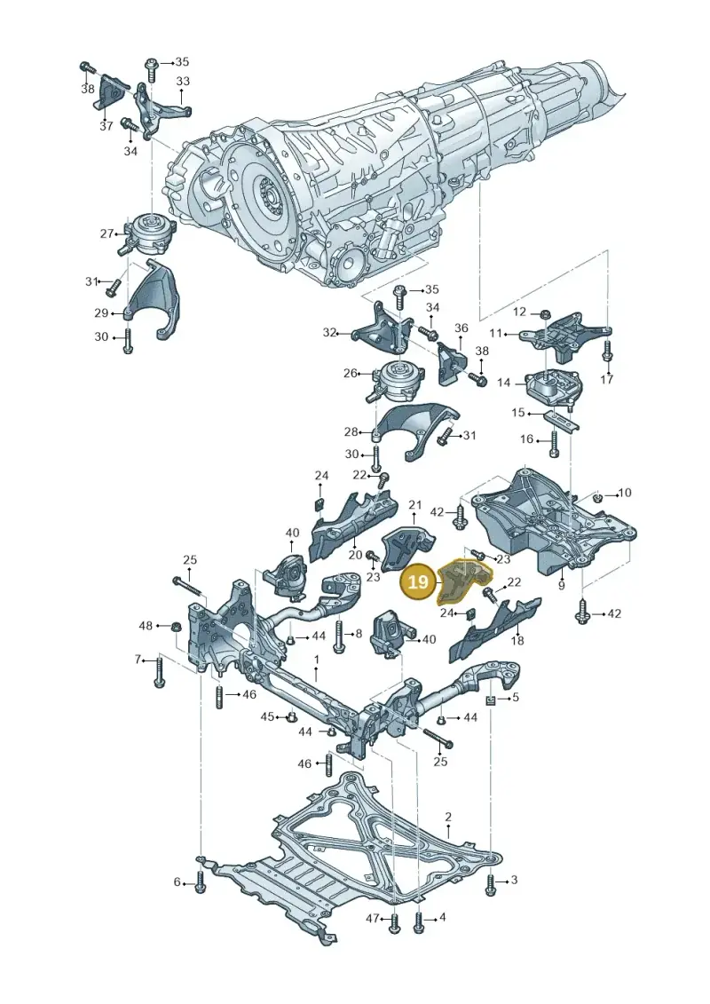 4M0399299D — Volkswagen Touareg (2017-2023) diagram 439399850, position 19