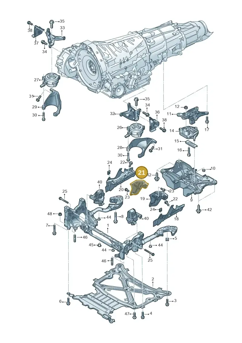 4M0399300D — Volkswagen Touareg (2017-2023) diagram 439399850, position 21