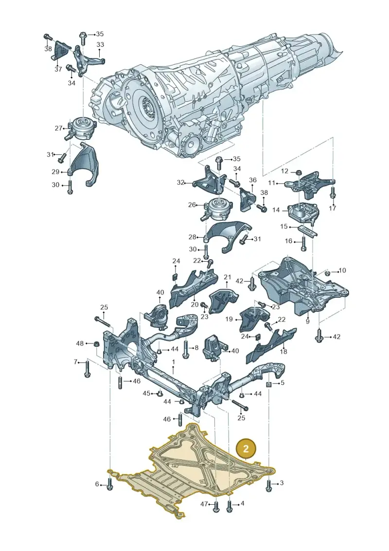 4M0399345E — Volkswagen Touareg (2017-2023) diagram 439399850, position 2
